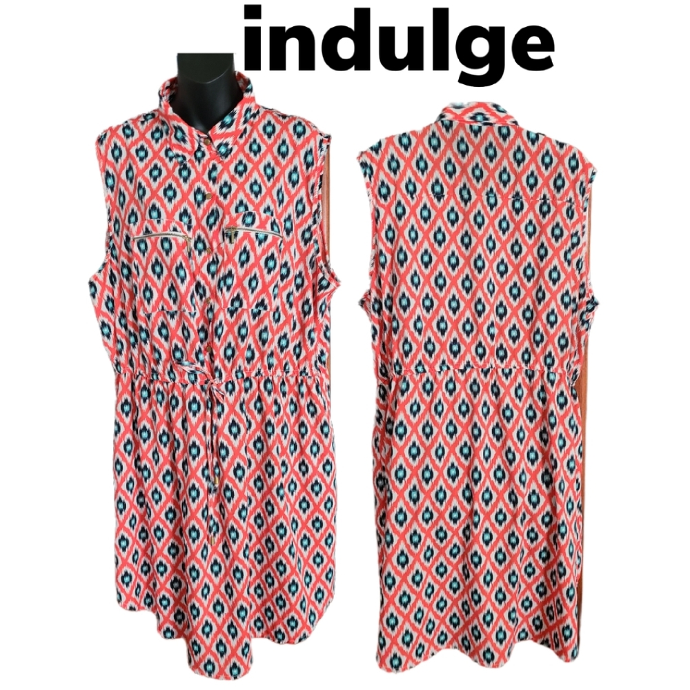 INDULGE  ABSTRACT PRINT PLUS SIZE SUMMER DRESS